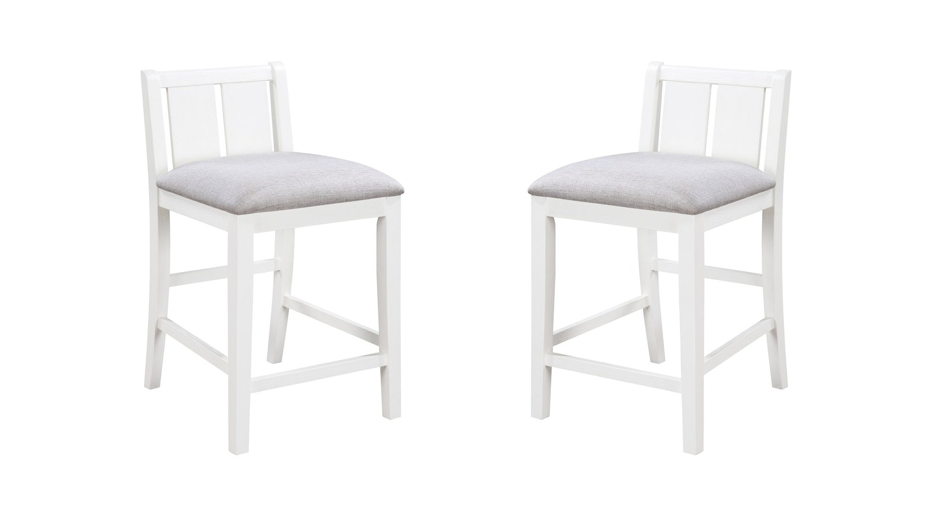 Graham 36" 3-Piece White Finish Small Space Counter Height Dining Table with Shelves and 2 Chairs