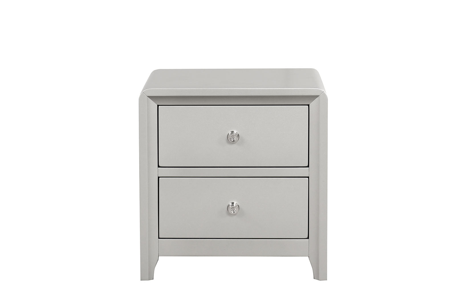 Champagne Finish 1pc Nightstand Nickle Finish Hardware Central Metal Glide English Dovetail Drawer Contemporary Bedroom Furniture