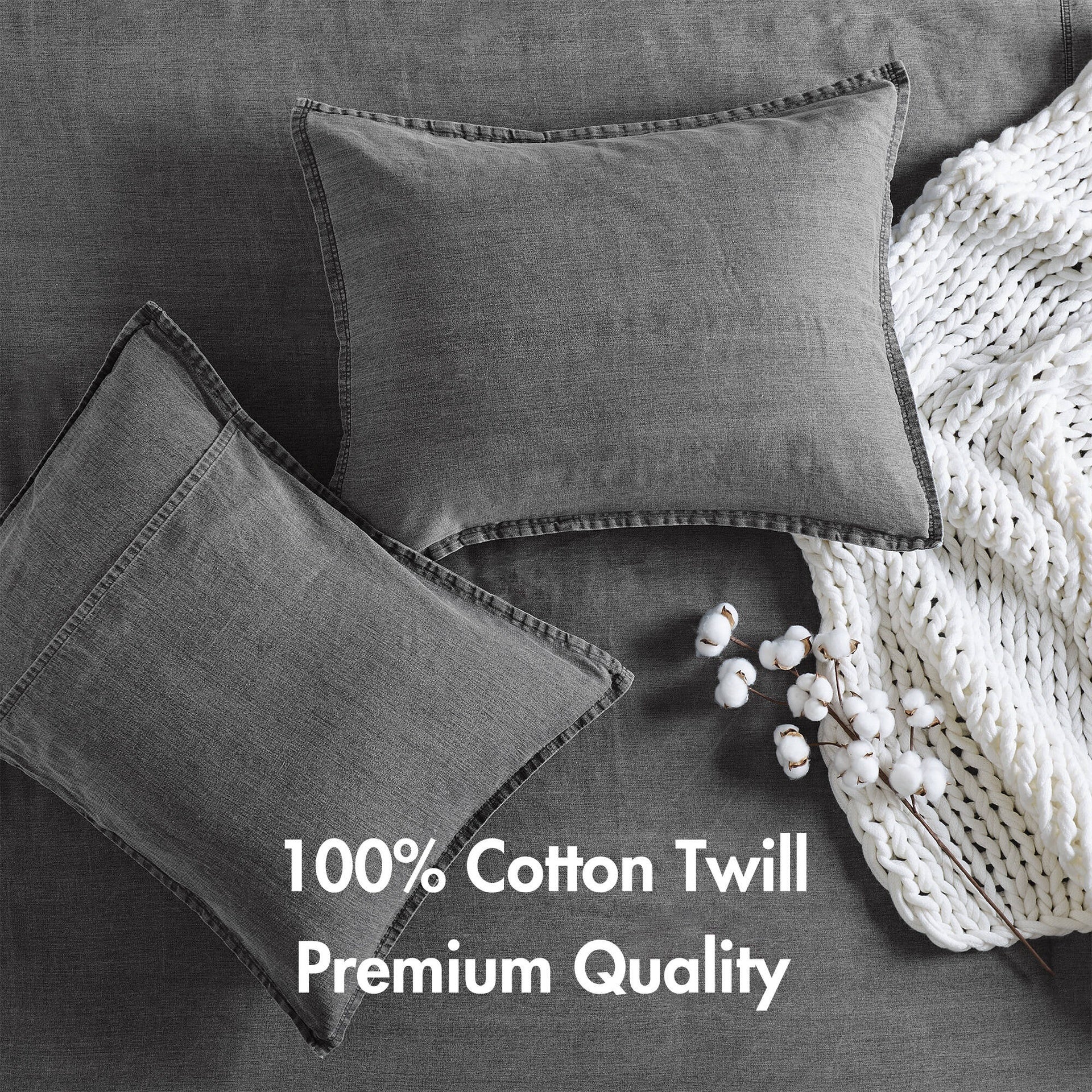 3PCS King/Cal King Twill Washed Comforter Set