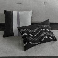 7 Piece Faux Suede Comforter Set Black King