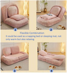 [VIDEO provided] Human Dog Bed ,Lazy Sofa Couch ,5 Adjustable Position,sit,sleep,fold,suit to put in bedroom, living room ,Space Saving Design,Pink