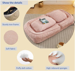 [VIDEO provided] Human Dog Bed ,Lazy Sofa Couch ,5 Adjustable Position,sit,sleep,fold,suit to put in bedroom, living room ,Space Saving Design,Pink