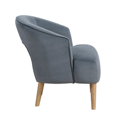 Luxury Home Unique Style Accent Chair Dark Gray Velvet Plush Seat Solid Wood Legs Contemporary Living Room Furniture 1pc