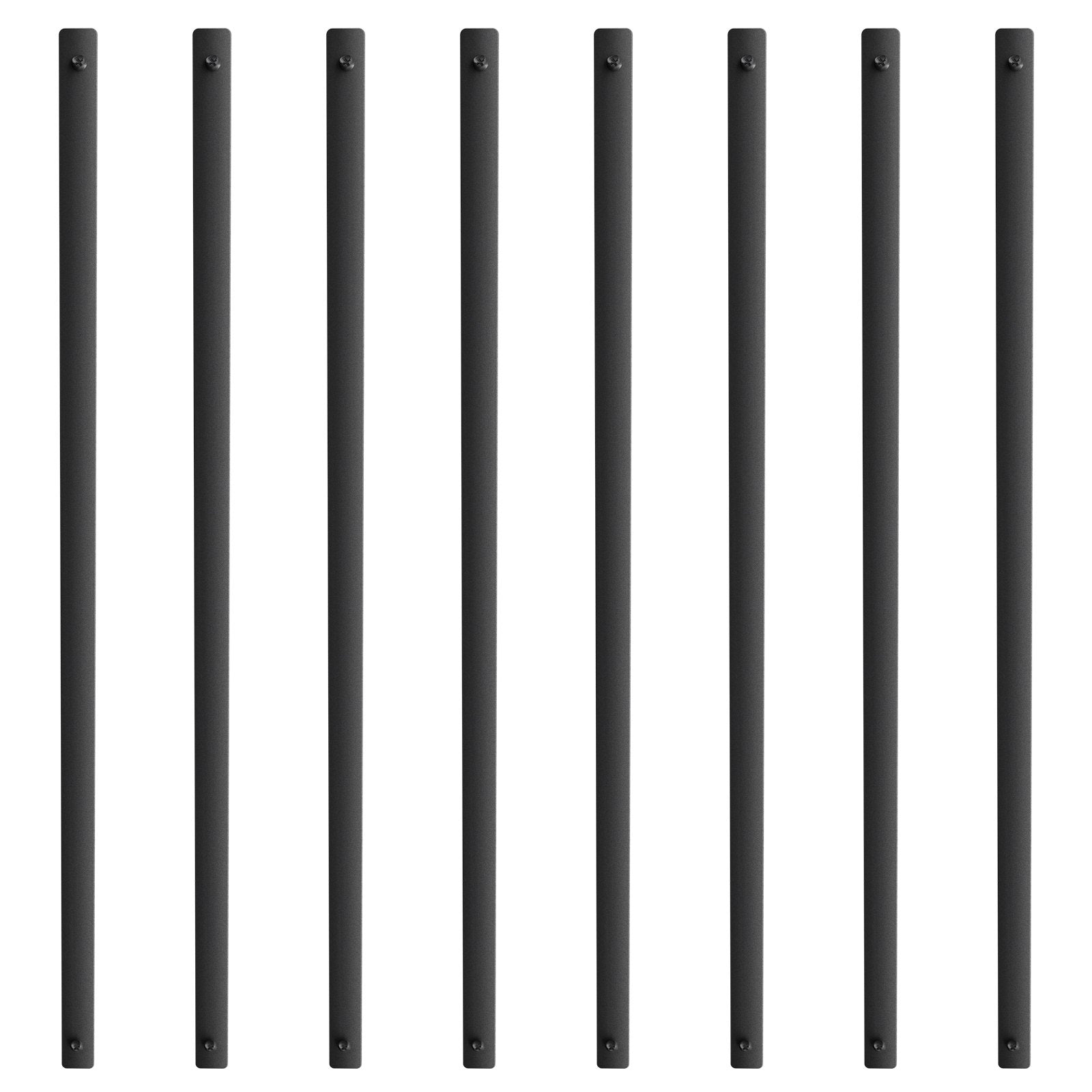 Staircase Metal Balusters, 38'' x 1'' Flat Aluminum Alloy Decorative Banister Spindles, 72 Pack Deck Baluster with Screws, Classic Hollow Deck Railing Satin Black Powder Coated for Porch