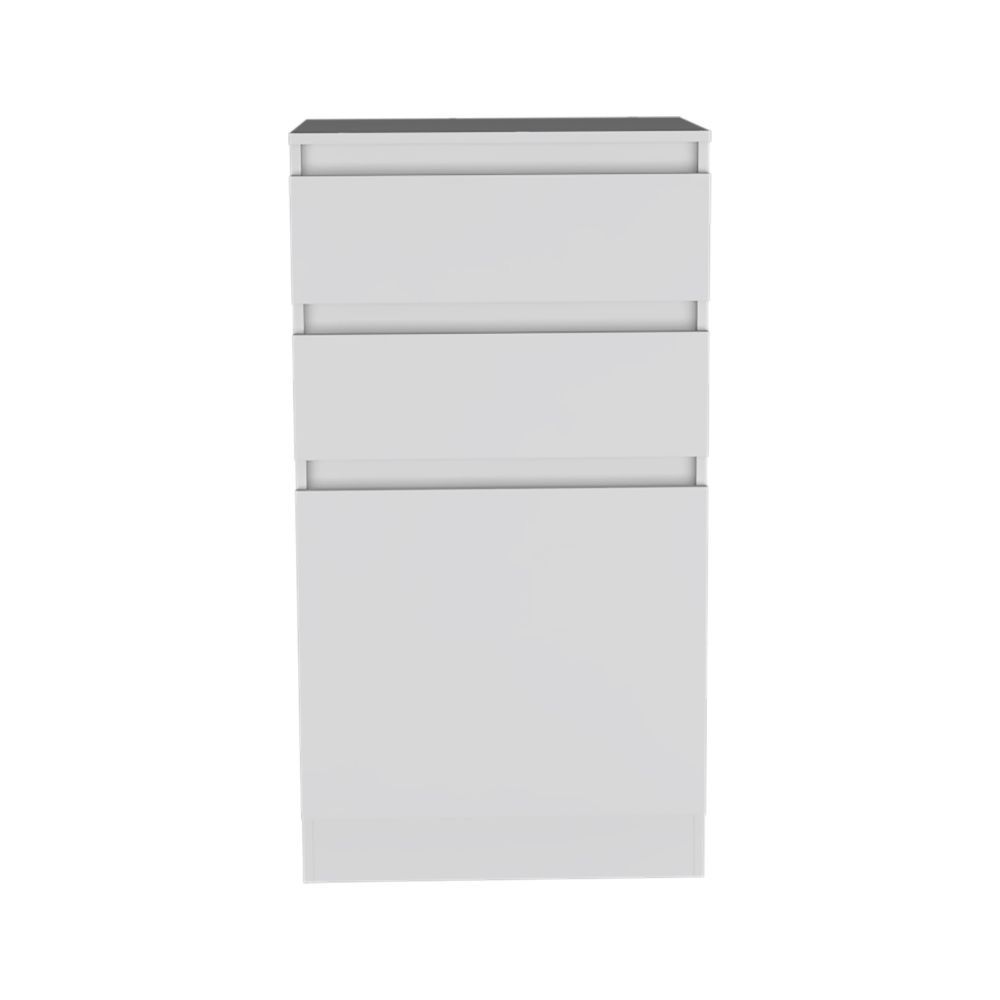Dresser 43 inchH, Jewelry Box, Mirror, Single Door Cabinet, Two Drawers, White