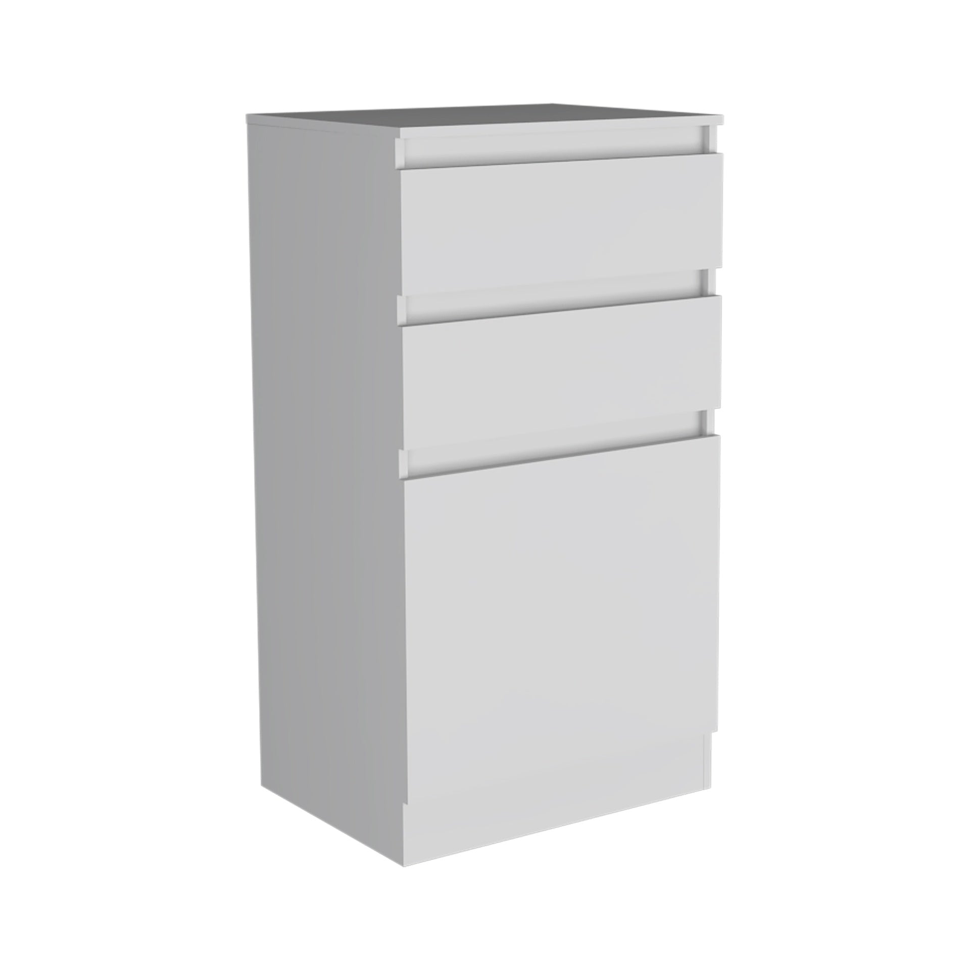 Dresser 43 inchH, Jewelry Box, Mirror, Single Door Cabinet, Two Drawers, White
