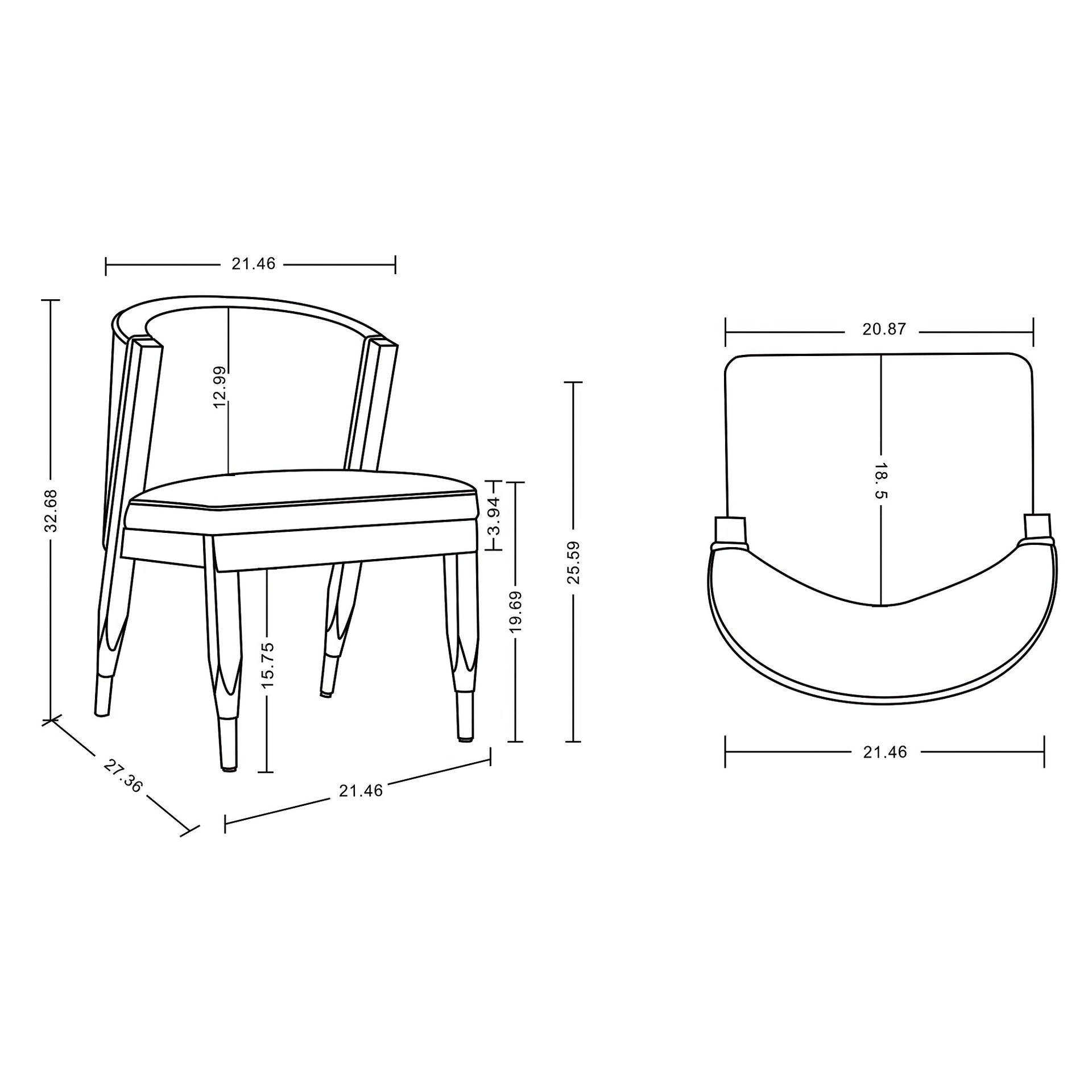 Dining Chair in Gray