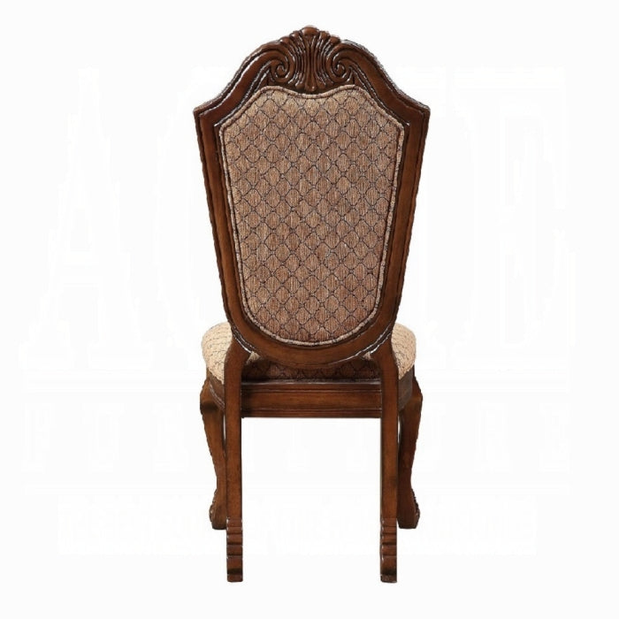 Chateau Fabric & Cherry Finish De Ville Side Chair (Set of 2)