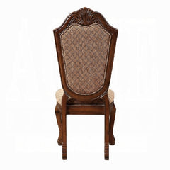 Chateau Fabric & Cherry Finish De Ville Side Chair (Set of 2)