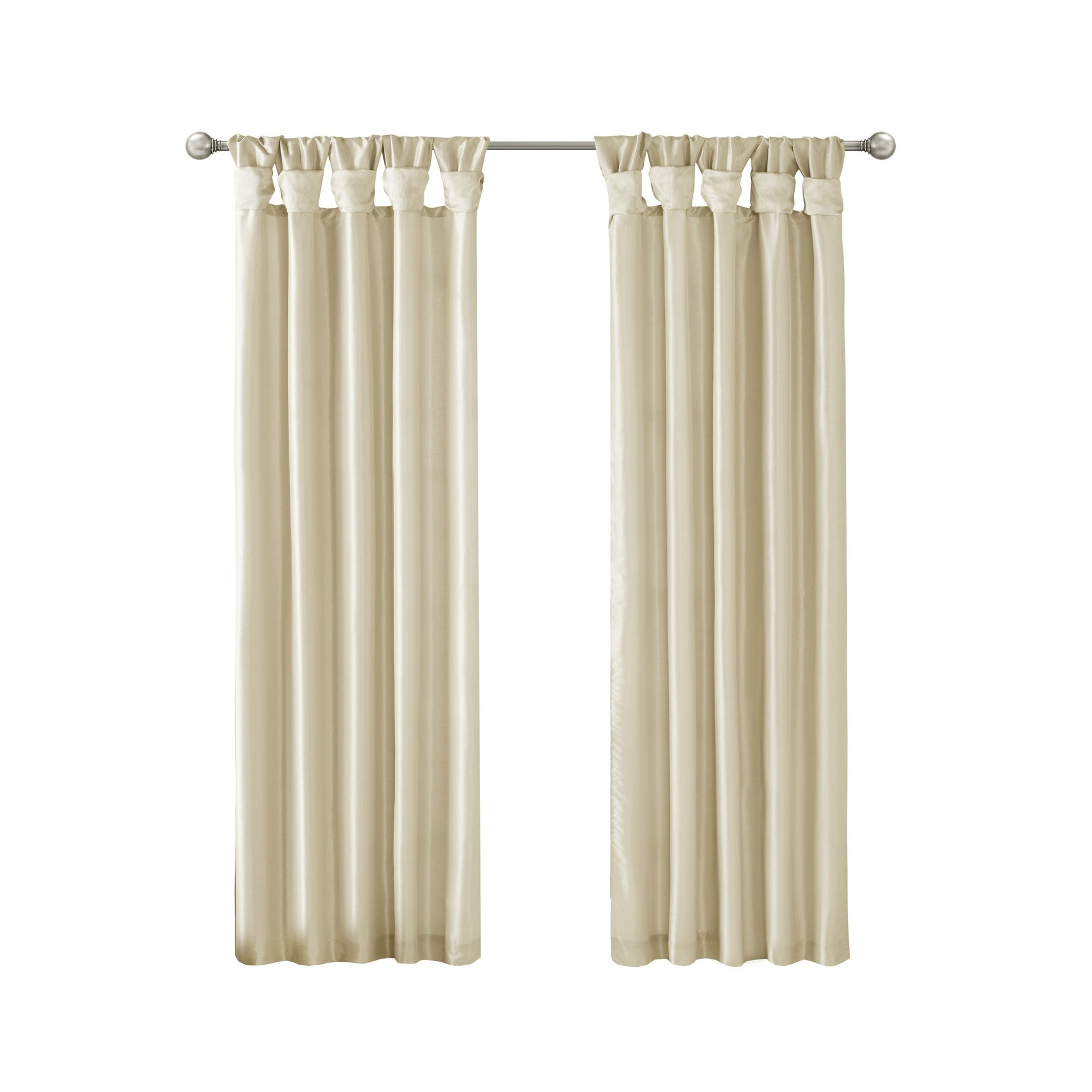 Twist Tab Lined Window Curtain Panel Champagne 50x95"