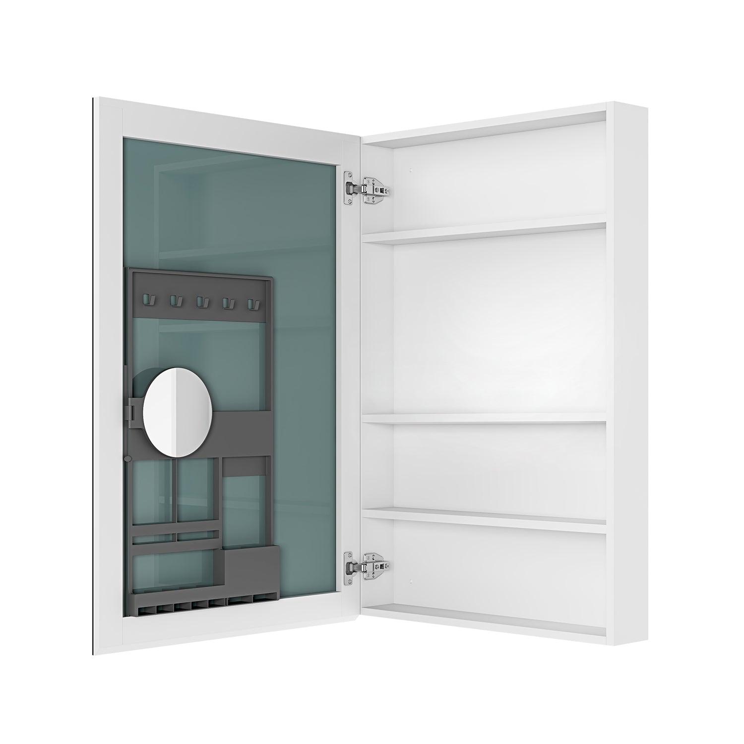 24'' W x 36'' H Surface Frameless Mirror Medicine Cabinet, Beveled Mirror Edges Bathroom Medicine Cabinet, Left opening door