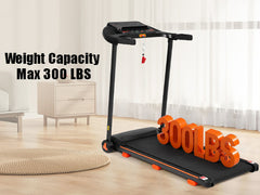 Treadmills for Home, 2.5HP Quiet Folding Treadmill with Heart Rate Sensor,  300lbs Weight Capacity, 7.5MPH, Incline Treadmill With USB Charge Station For Android & Bluetooth Speaker, 6 Shock-Absorbing