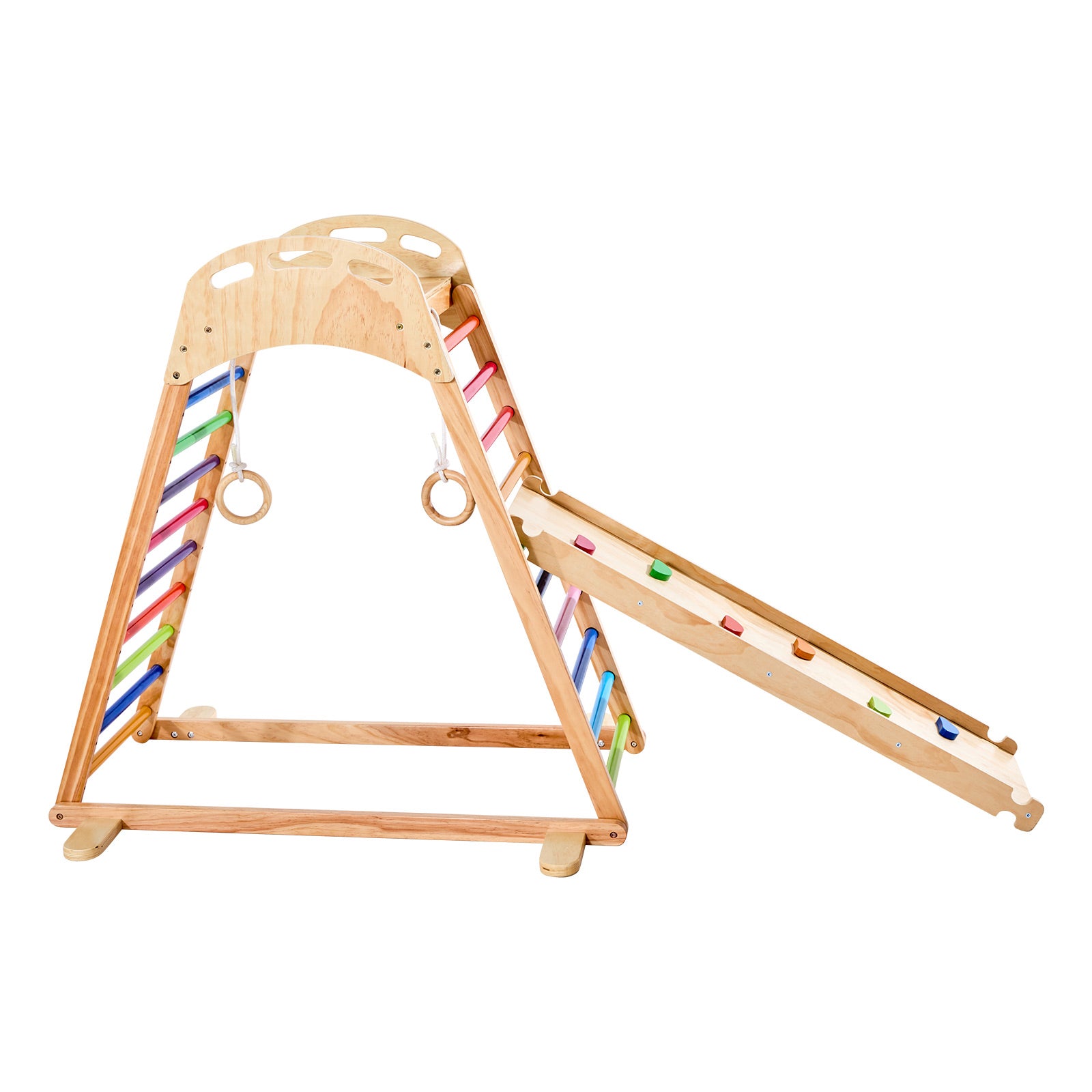 Indoor Playground Jungle Gym 4-in-1 Wooden Indoor Playground Playset