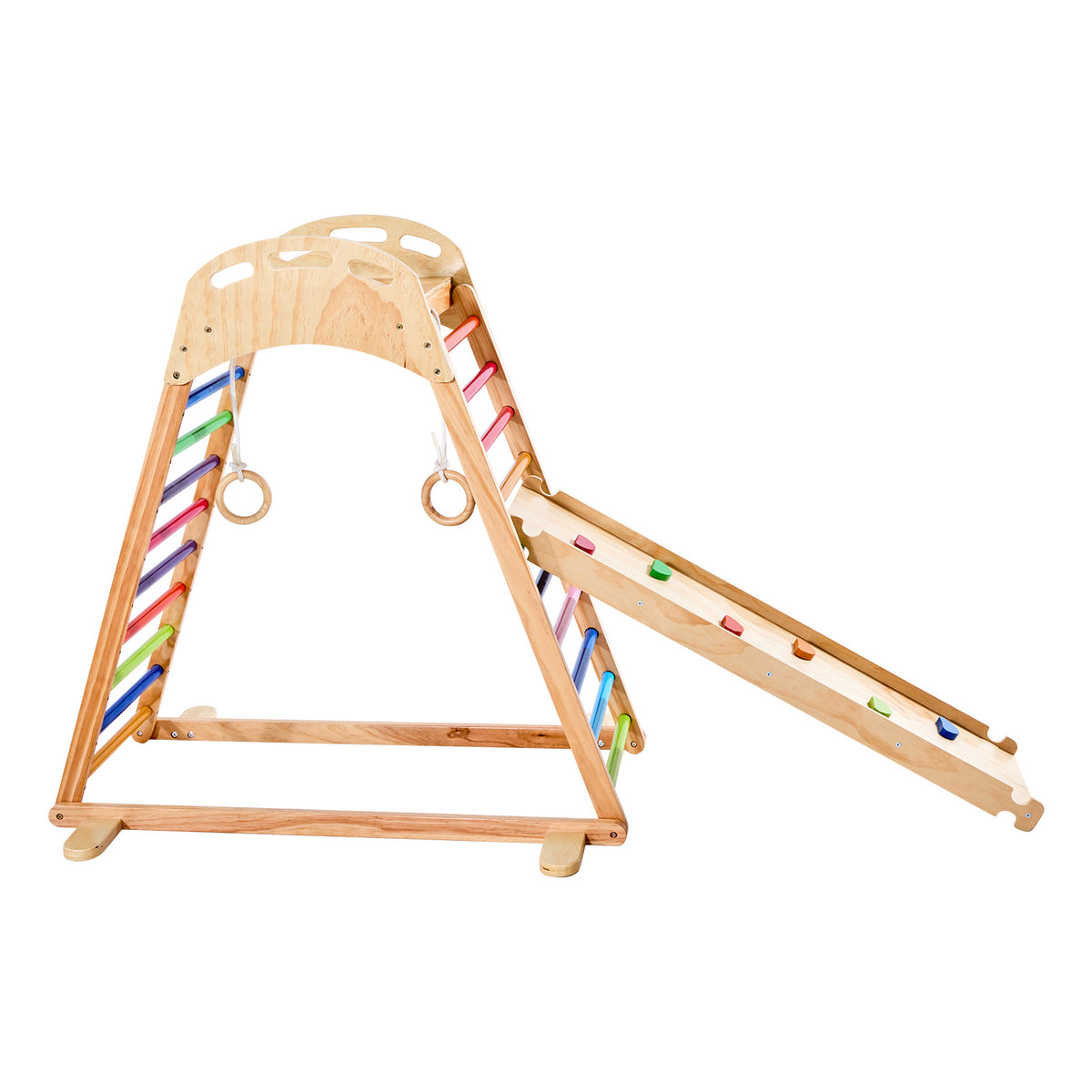 Indoor Playground Jungle Gym 4-in-1 Wooden Indoor Playground Playset