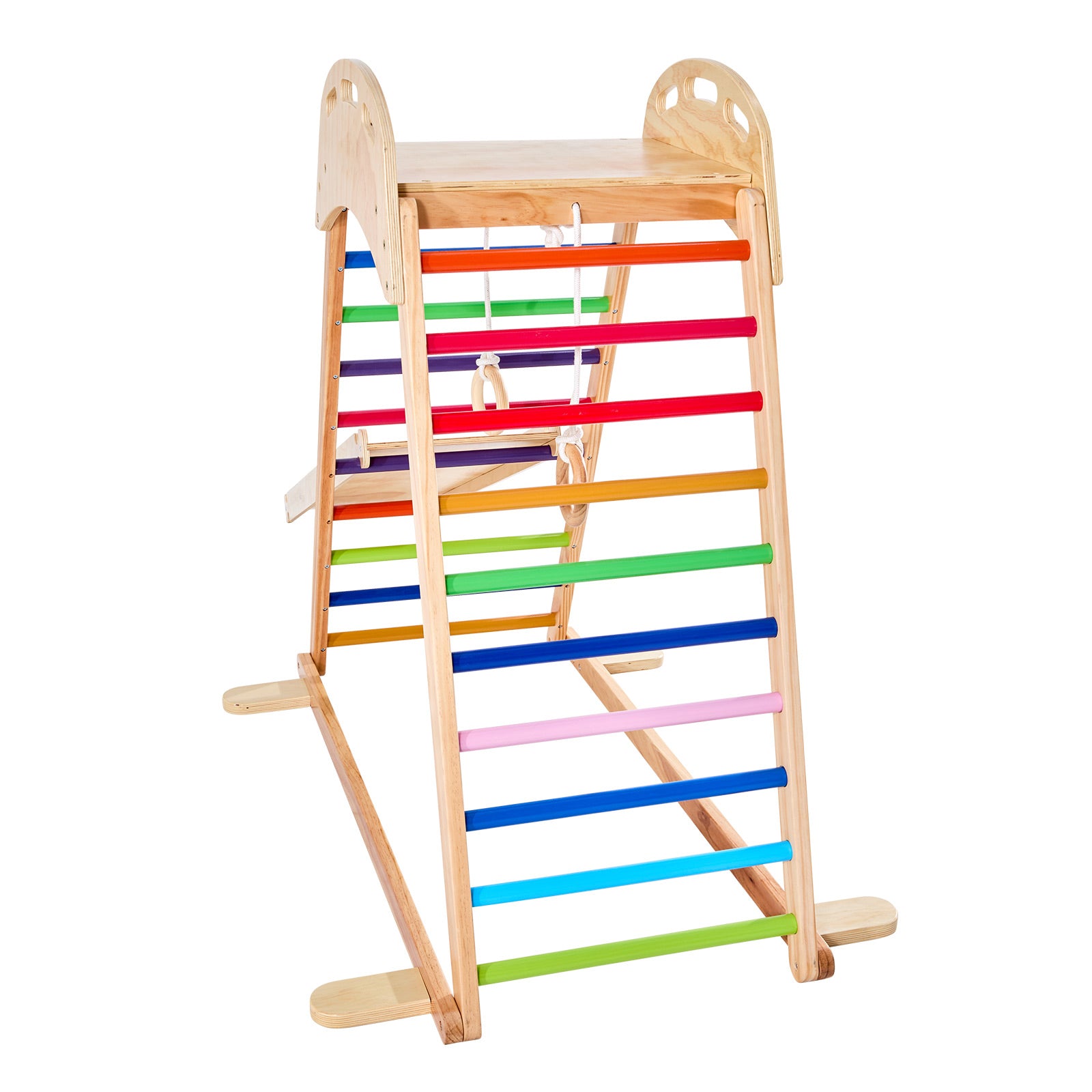 Indoor Playground Jungle Gym 4-in-1 Wooden Indoor Playground Playset