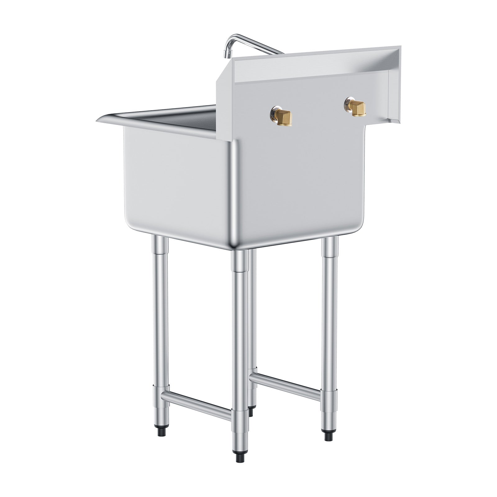 Stainless Steel Prep & Utility Sink, 1 Compartment Free Standing Small Sink Include Faucet & legs, 21"x41" Commercial Single Bowl Sinks for Garage, Restaurant, Kitchen, Laundry
