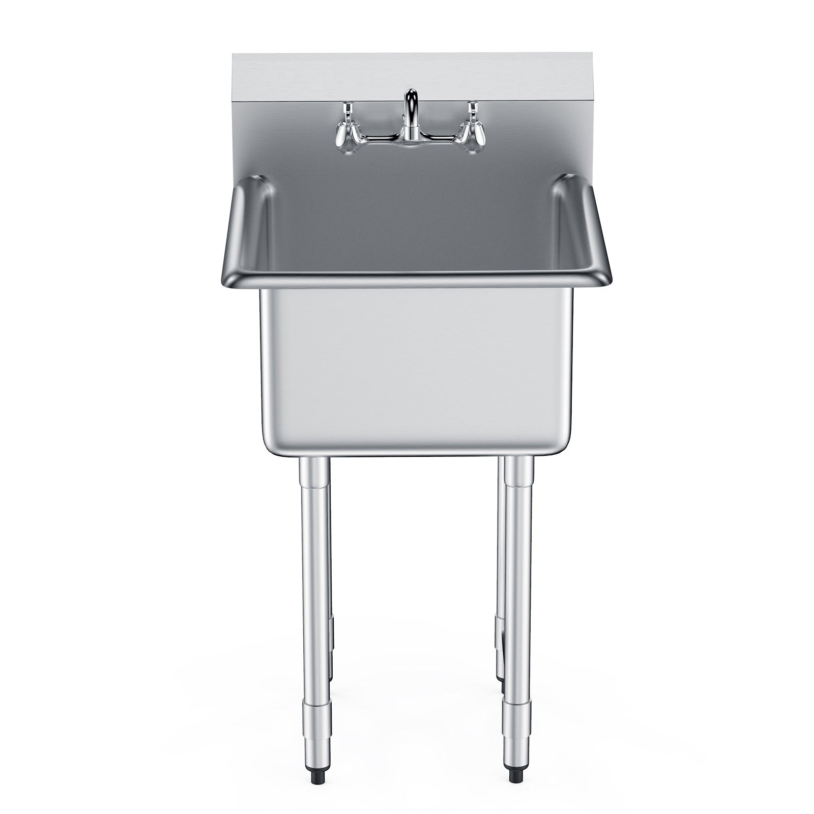 Stainless Steel Prep & Utility Sink, 1 Compartment Free Standing Small Sink Include Faucet & legs, 21"x41" Commercial Single Bowl Sinks for Garage, Restaurant, Kitchen, Laundry