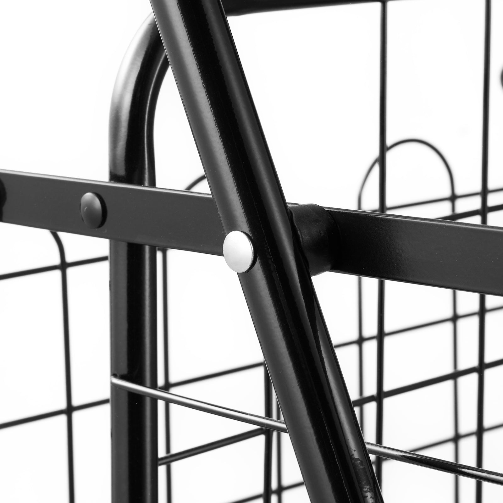 Shopping Cart, Folding Grocery Utility Cart with Dual Baskets, Waterproof Liner & Wheels, 100 LBS Large Load Capacity, Heavy Duty Laundry Basket for Laundry, Shopping, Camping, Grocery, Luggage