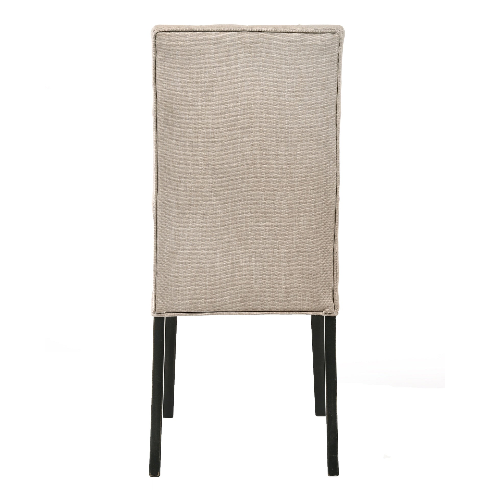 Tan and Vintage Black Tufted Parson Chairs (Set of 2)