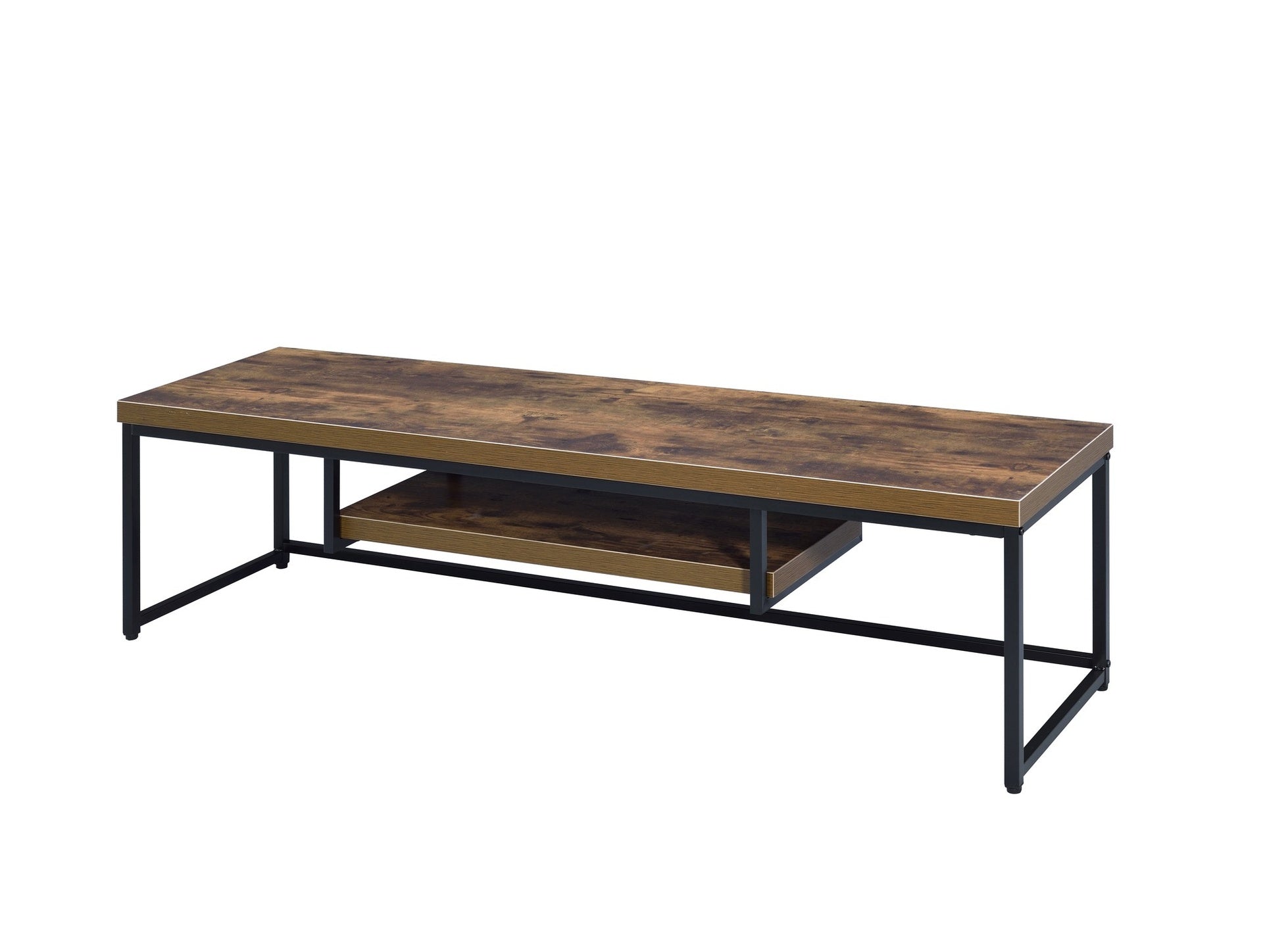 Bob Weathered Oak & Black Metal Finish TV Stand