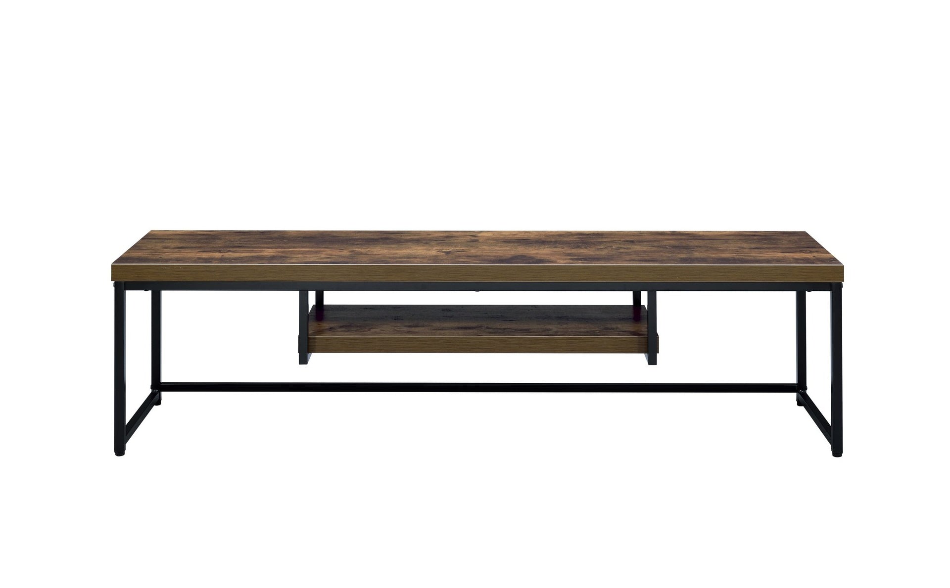 Bob Weathered Oak & Black Metal Finish TV Stand