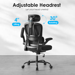 Ergonomic Office Chair, Desk Chair with Headrest and Lumbar Support, High Back Swivel Home Office Chair with Headrest for Home Office Bedroom, Gifts