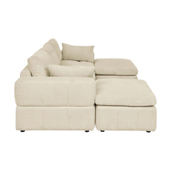 Large Arms Cordory Upholstered Modular Sectional with 2 Ottomans
