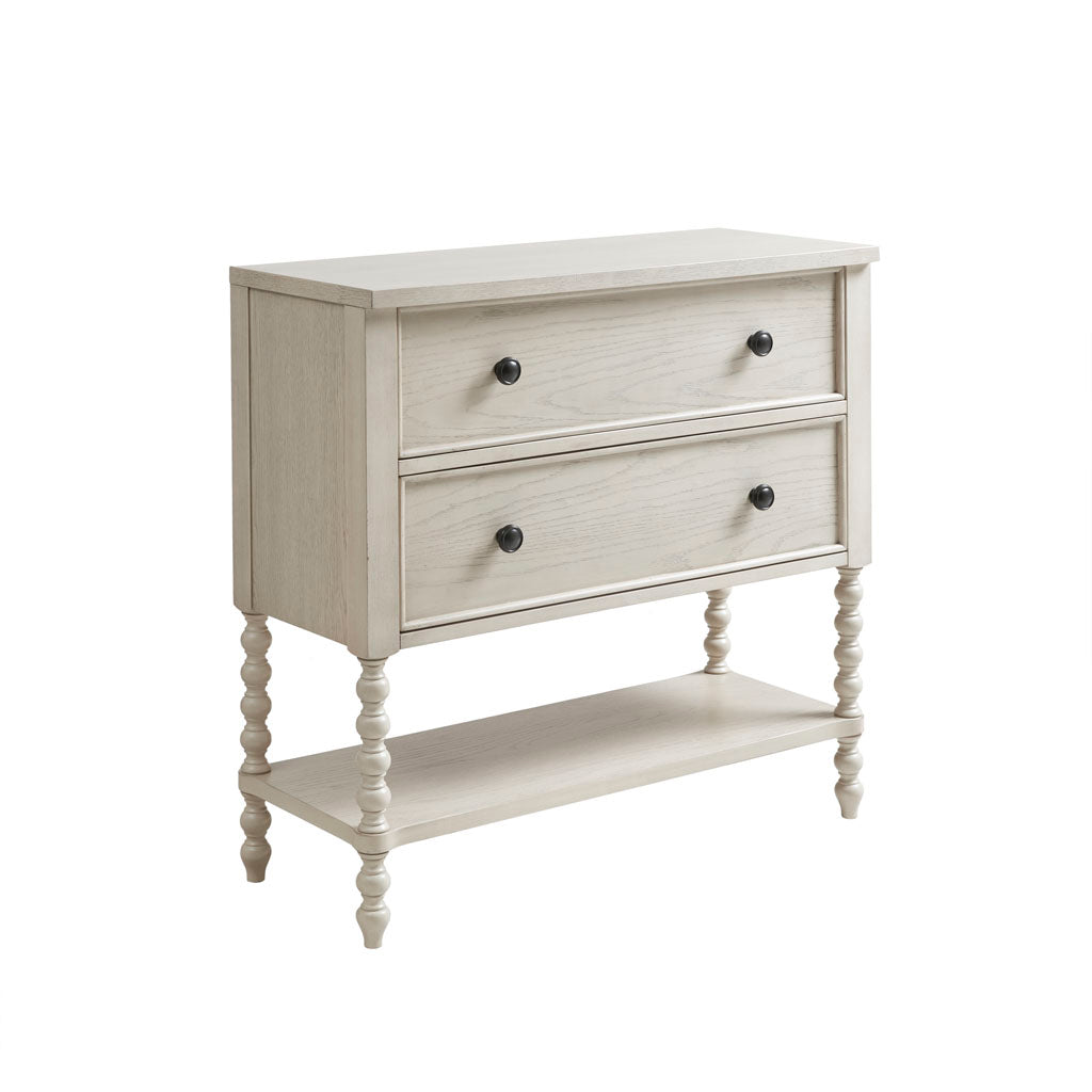 2 Drawer Accent Chest Antique Cream