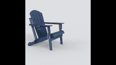 HDPE Folding Adirondack Chair with Dual Cup Holder - Composite Adirondack Chair with Wood Texture- ,Gray