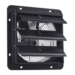 10 inch Shutter Exhaust Fan, Wall Mounted Attic Vent Fan with Variable Speed Controller, 900 CFM, AC Motor, Heavy-duty Steel, Low Noise for Shed, Garage, Greenhouse Ventilation Cooling, Black