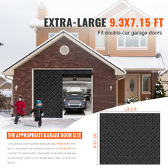 Garage Door Screen for Winter 9.28 x 7.15 ft Garage Door Insulation Kit