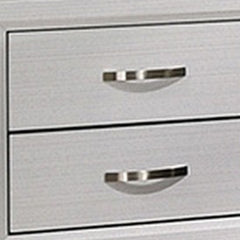 Erica Nightstand, 2 Drawers, White Wood Finished Frame, Metal Handles