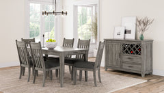 Rustic Gray Dining Server Wine  Cabinet and Drawer Storage