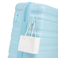 HIFINE TOURIST 20"/24"/28" 3 pcs/set in ABS Spinner Wheel Luggage, Carry on Suitcase, Matching Color, Combination Lock (Blue)