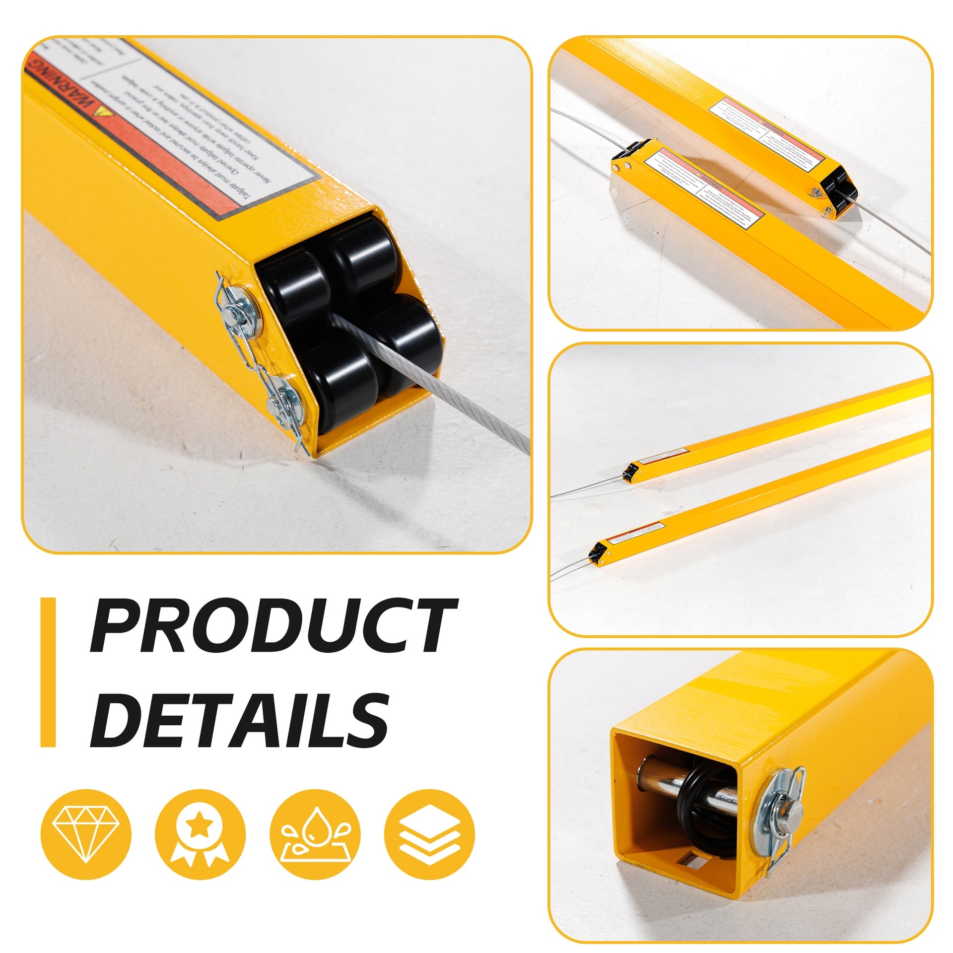 Tailgate Utility Trailer Gate Liftgate Ramp Lift 2 Sided Lift Assist System Fit for Open Utility Trailers Tailgate and Ramp New Upgrades, Yellow