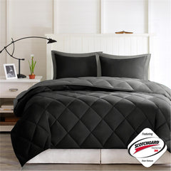 King 3M Scotchgard Diamond Quilting Reversible Down Alternative Comforter Set