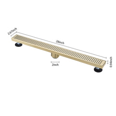 28 Inches Linear Shower Drain, Included Hair Strainer and Leveling Feet