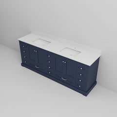 Navy Blue Double Bath Vanity 84 in. W x 22 in. D, with Cultured Marble Top