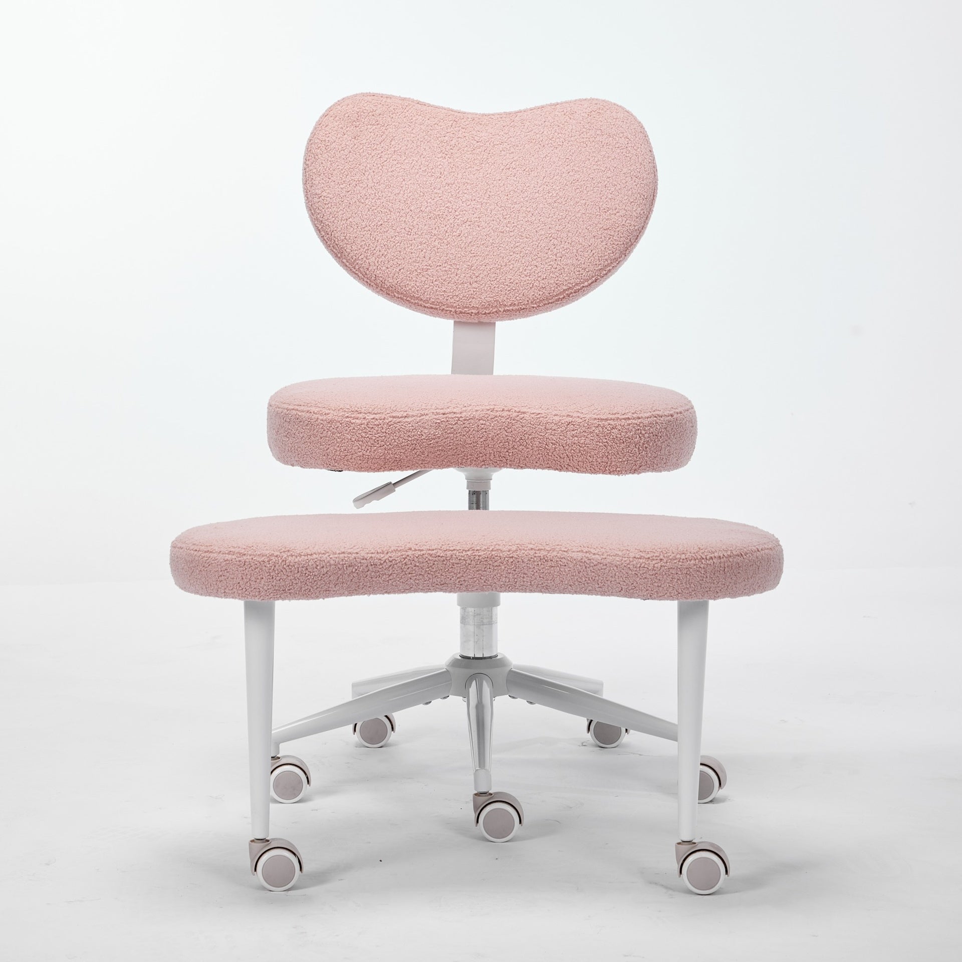 Meditation Chair Plus, Cross Legged Chair with Wheels, ADHD Chair, Criss Cross Desk Chair with Lumbar Support and Adjustable Stool, Flexible Design for Fidgety Sitters, Pink