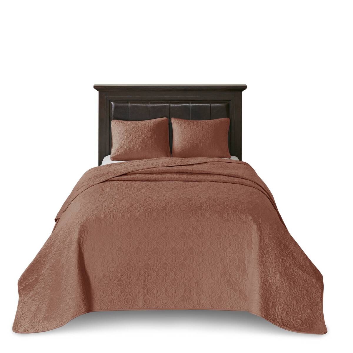 3 Piece Reversible Bedspread Set Clay Red King
