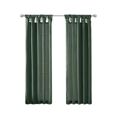 Twist Tab Lined Window Curtain Panel Green 50x84"