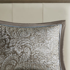 5 Piece Jacquard Bedspread Set with Throw Pillows Blue/Brown King