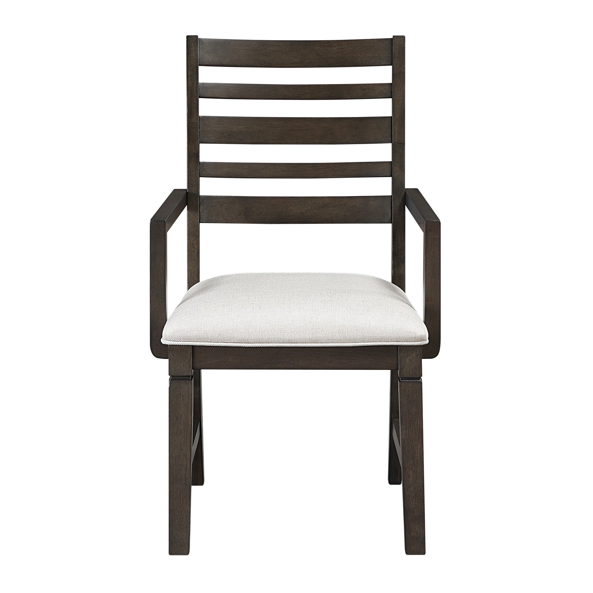 Classic Style Dark Espresso Finish Arm Chair Set of 2pc, Upholstery Seat Wooden Dining Furniture