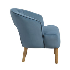 Luxury Home Unique Style Accent Chair Blue Velvet Plush Seat Solid Wood Legs Contemporary Living Room Furniture 1pc
