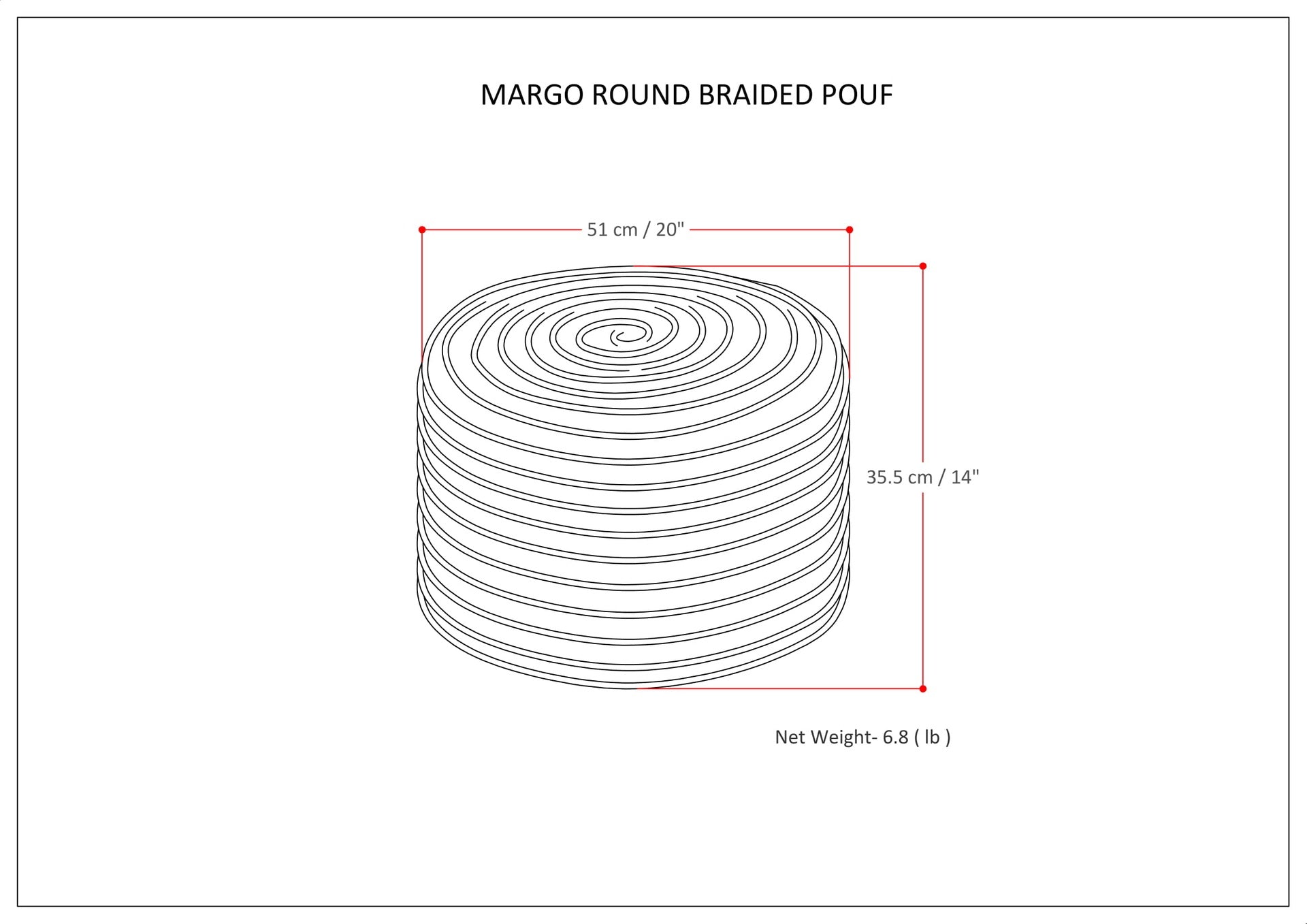 Margo - Round Pouf - Multi Color