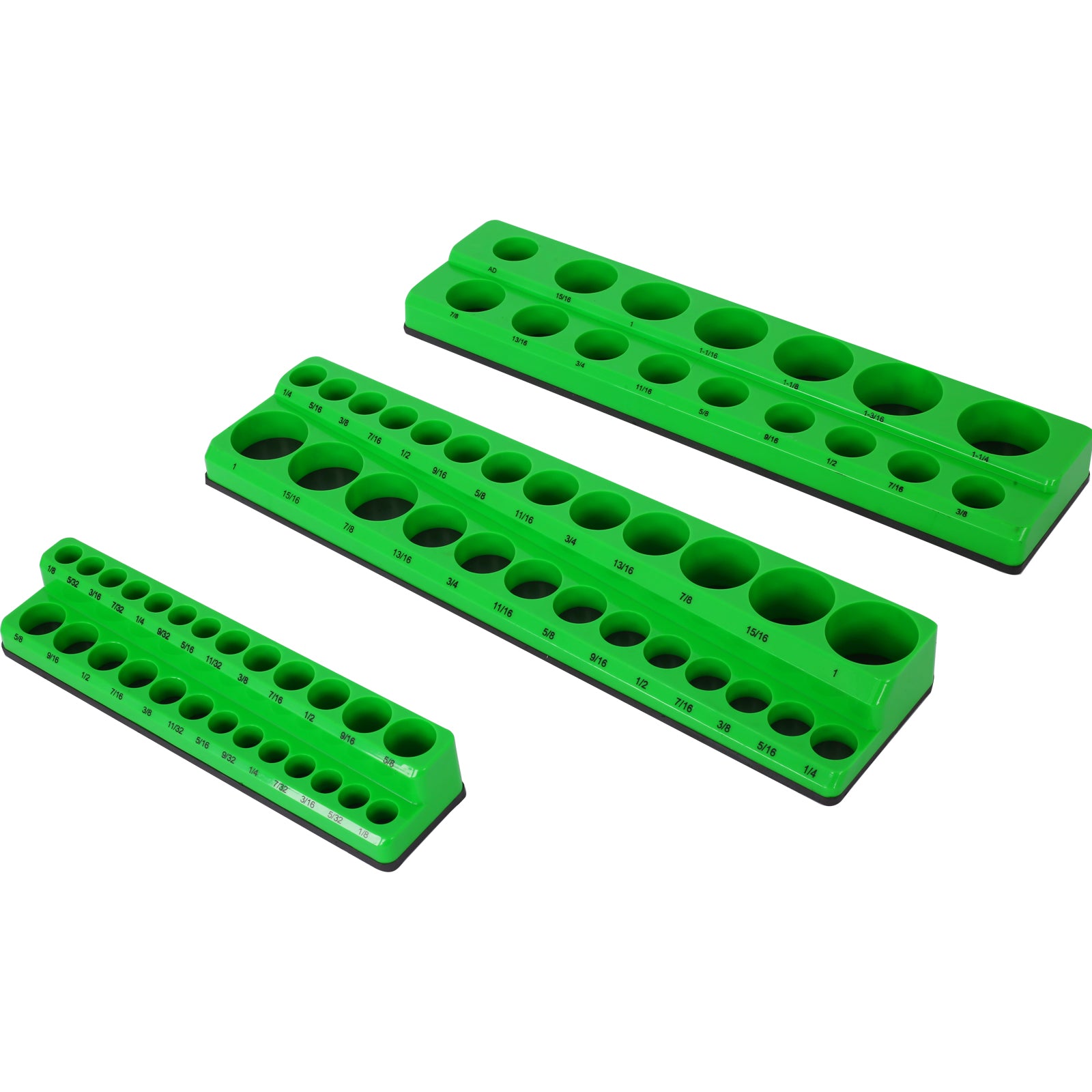 3 Piece SAE Magnetic Socket Organizers, Socket Organizers for Toolboxes, Socket Organizer, Magnetic Socket Holder, Black Tool Box Organizer,green,SAE