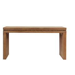 64in Rustic Wood Console Table – Elegant Entryway Table with Decorative Beaded Trim