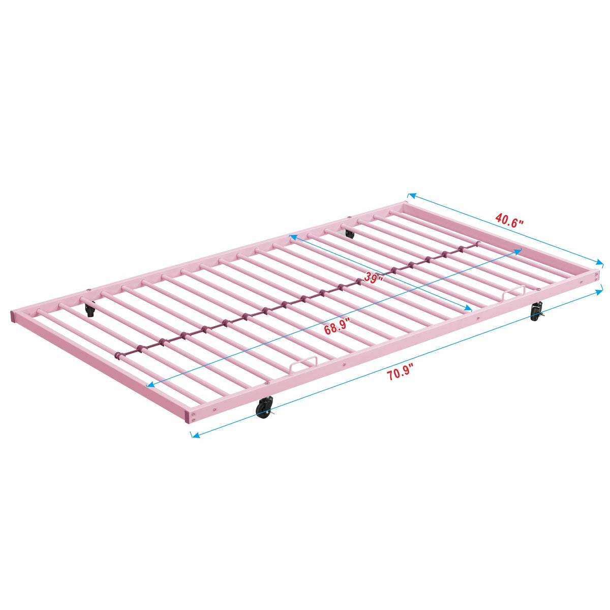 METAL Bunk Bed with trundle Pink