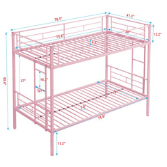 METAL Bunk Bed with trundle Pink