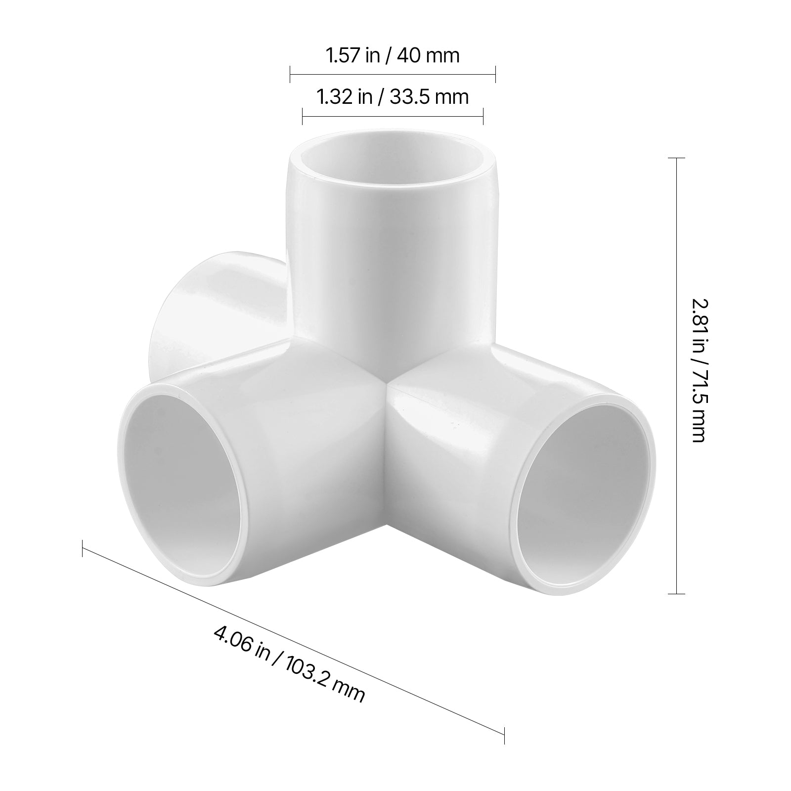 4-Way PVC Fittings 10-Pack PVC Pipe Joints Elbow Connector for 1" PVC Pipe